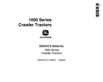 John Deere 1000- och 1010-seriens bandtraktorer Teknisk manual SM2034 PDF