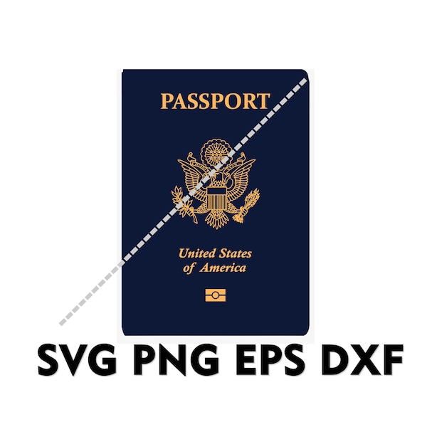 USA American Passport SVG PNG EpS DxF