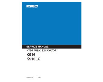 Kobelco K916 und K916LC Hydraulische Bagger Veröffentlichung S5LS0001E-02 Werkstatt-Service-Handbuch PDF Digitaler Download