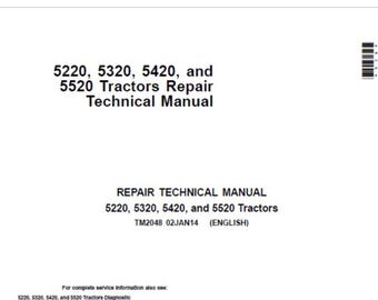 John Deere 5220 5320 5420 and 5520 Tractors Repair Technical Manual TM2048 PDF
