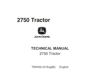 John Deere 2750 Tractor Technical Manual TM4405 PDF