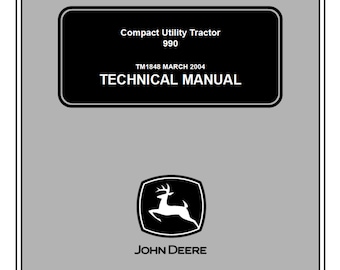 John Deere 990 Compact Utility Tractor Technical Manual TM1848 PDF