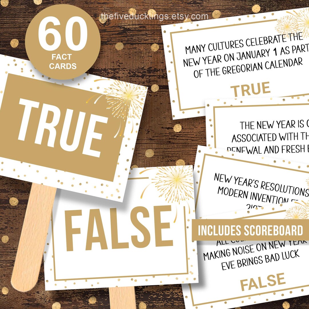 Printable False Signs Printable New Year True or False Game, Digital Download Files (G901 ...