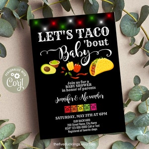 Taco Baby Shower Editable Invitation, Self-editable Editable Template, Mexican Fiesta Themed Baby Shower Invites, A143