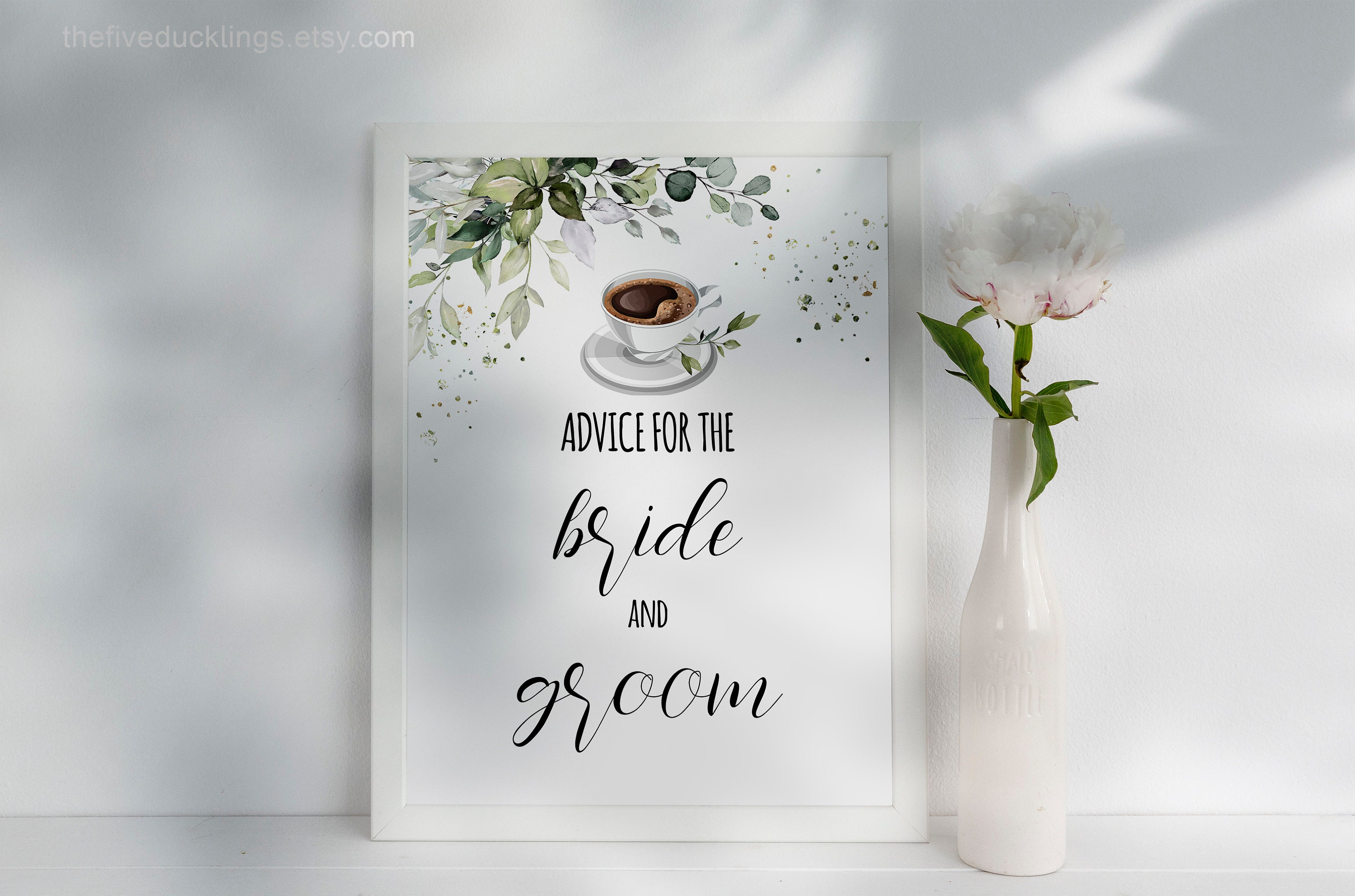Advice for the Bride and Groom, Printable Wedding Activity, Coffee ...