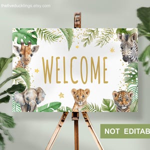 Safari Baby Shower, Printable Welcome Sign, Instant Download Digital Files, Not Editable, A186