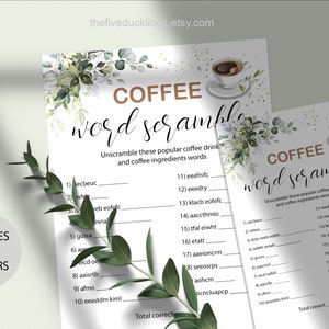 Brautparty Kaffee Spiel: Wort Jaquarz, Printable (Digitaler Download) G220