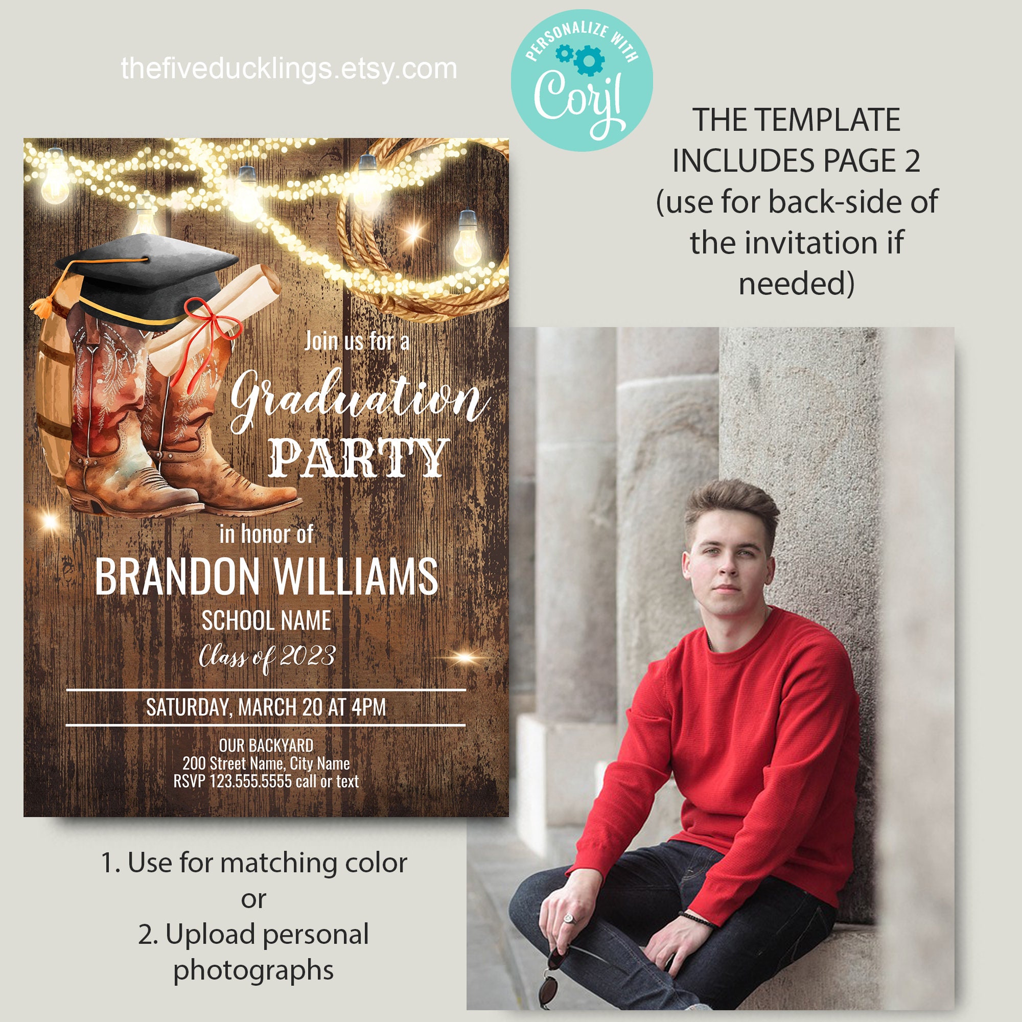 Western Graduation Party Invitations