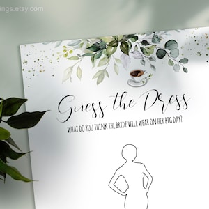Coffee Bridal Shower Game: Guess the Dress (Digital Download) G217