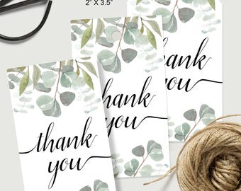 Etiquetas de agradecimiento imprimibles para regalos de boda con eucalipto (A125)