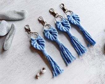 Macrame Seashell Keychain | Macrame Keychain | Boho Keychain | Macrame Bag Charms