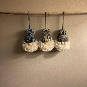 Mini Yarn Christmas Gnome Ornaments | Handmade | Macrame Christmas Ornaments | Gift Toppers | Gnome Stocking Stuffers |