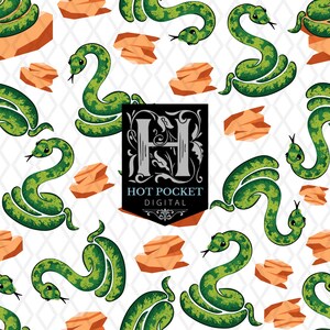 Snakes Seamless Repeat Pattern - Instant Digital Download - 300DPI - DIY Crafts - Personal & POD Commercial Use