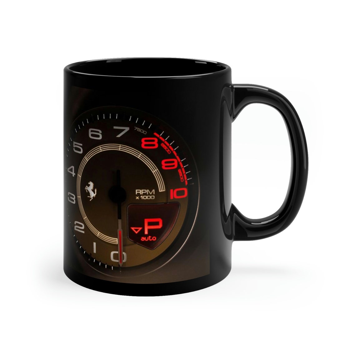 Ferrari Mug, Ferrari Racing, Speedometer Mug, Racing Cups, Unique Mug