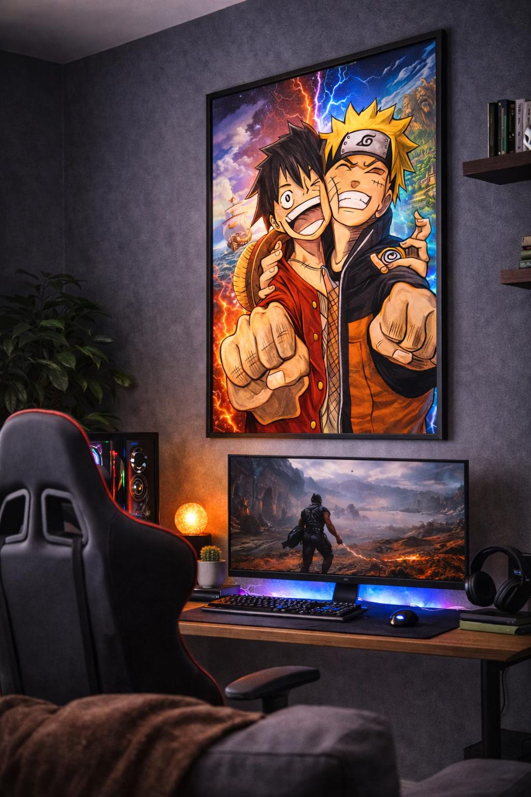Anime Friendship Poster – Manga Style Wall Art, Colorful Anime Room