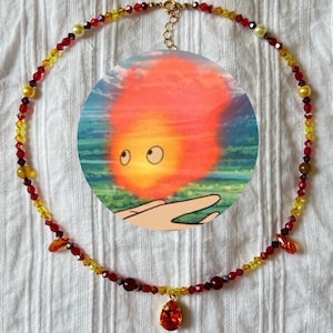 Studio Ghibli Inspired - Calcifer Howl&#39;s moving castle necklaces