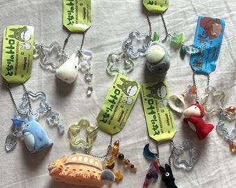 Studio Ghibli Trinkets - Studio Ghibli Keychains - Totoro Ponyo Jiji Catbus