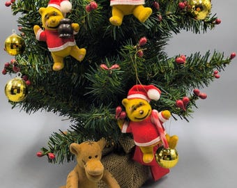 Figura flocada vintage de Tigger Winnie the Pooh, adornos navideños Disney Prod