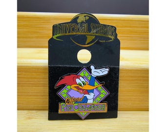 Pin oficial de coleccionista de Woody Woodpecker de Universal Studios, pin de metal esmaltado vintage