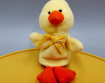 Títere de dedo coleccionable de primavera de Pascua de Starbucks Chapsy el Pato, primera serie, 2000