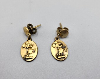 Disney Productions 12K Gold Filled Mickey Mouse Pierced Vintage 1970s Earrings