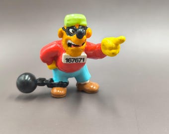 Figura de PVC vintage de 1986 de Disney Duck Tales Bigtime Beagle Boy Applause de 2 pulgadas.