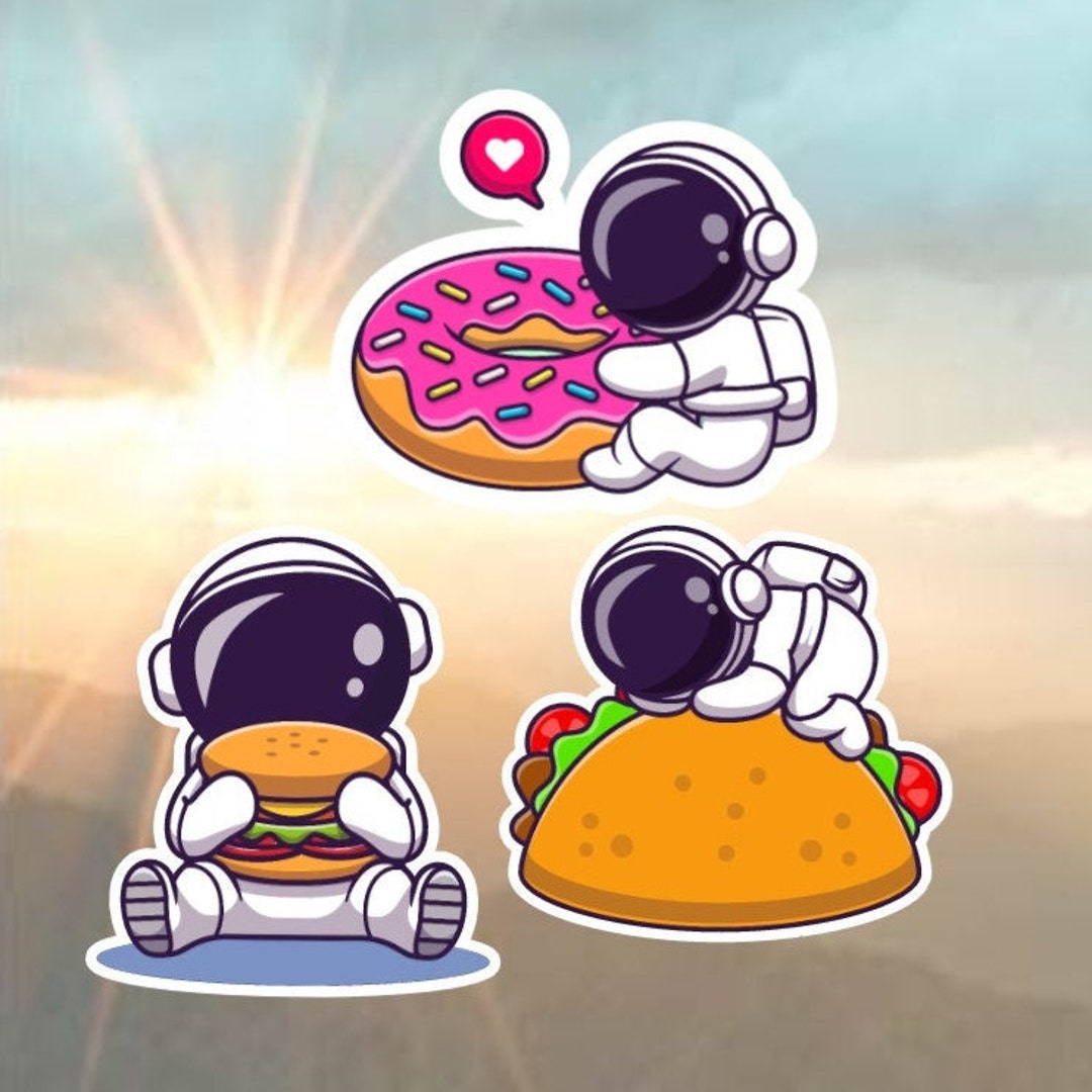 Cosmonaut Stickers. Water Bottle Vinyl Sticker. Phones Laptops Macbooks ...