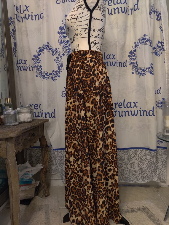 Leopard print maxi skirt clearance vintage