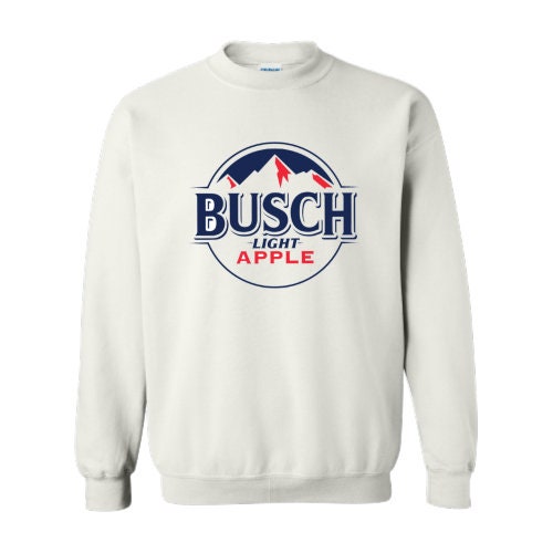 Busch Apple Logo Crew Sweatshirt Beer Sweatshirt Apple Busch