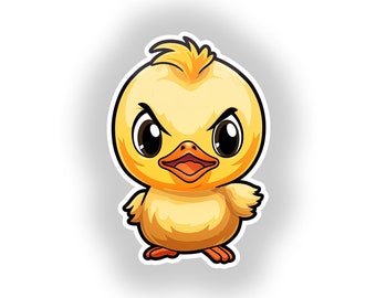 Wütende Ente Aufkleber, wasserdichte Vinyl-Aufkleber, Laptop, Auto, Wasserflasche Aufkleber, Kawaii Ente, Aufkleber, entzückende Ente, Wortspiel Aufkleber