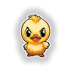 Angry DUCK Sticker Decal, Waterproof Vinyl Sticker, Laptop, Car, Water Bottle Sticker, Kawaii Duck, Sticker, Adorable Duck, Pun Sticker