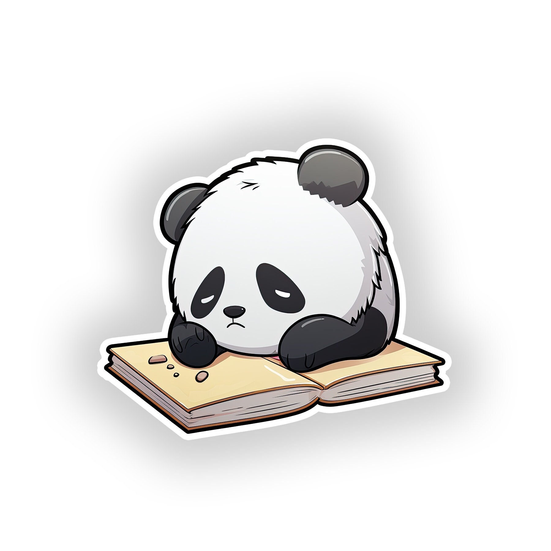 Kawaii Bored Panada Aufkleber, wasserdichter Vinylaufkleber, Laptop, Auto, Fenster, Wasserflasche Aufkleber, Kawaii Panda, Aufkleber