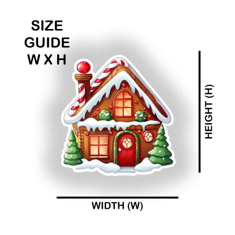 GINGERBREAD HOUSE Sticker Decal, Christmas Sticker, Waterproof Vinyl