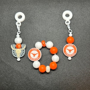 Texas Longhorns Inspired Cup Straw Charm NCAA College Tumbler Accessory Purse Clip  Backpack Charm Gifts for Women Girls
