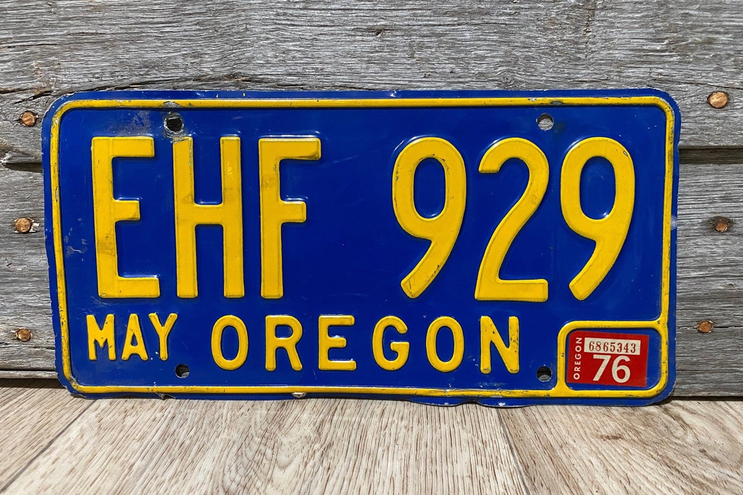 Oregon License Plate 1976 License Plate Tag Collector Etsy