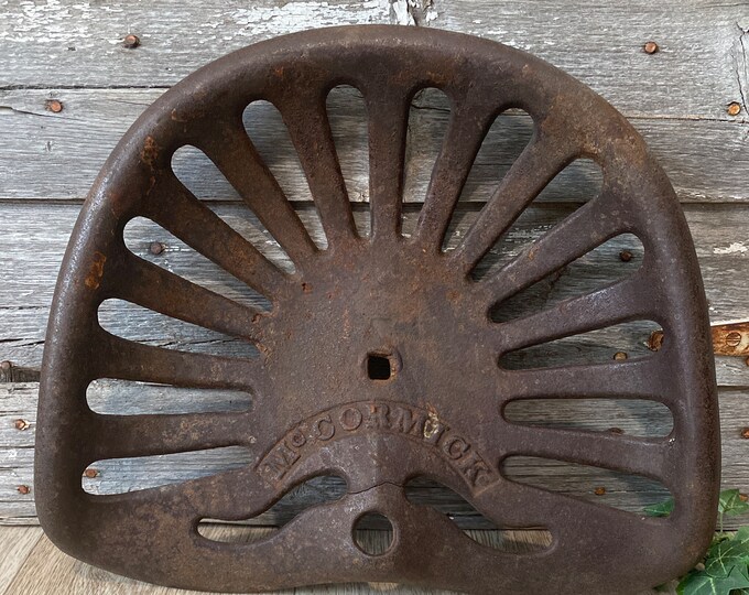 Mccormick Seat Antique Cast Iron Tractor, Implement Seat Original One