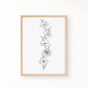 Custom Wrist Birth Flower Tattoo