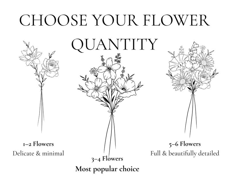 Custom Birth Flower Tattoo Design – Personalized Floral Art (Digital PDF) image 3