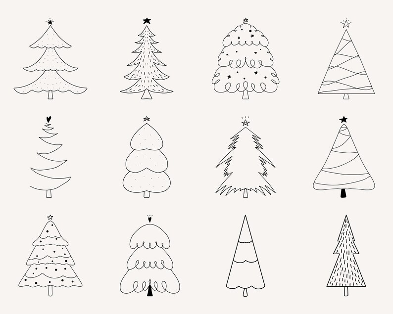 Christmas Tree Svg Bundle Christmas Clipart Christmas Tree Etsy