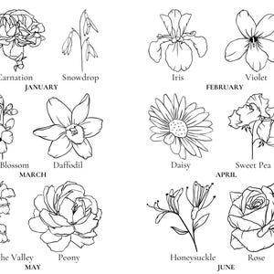 Custom Birth Flower Tattoo Design – Personalized Floral Art (Digital PDF) image 4