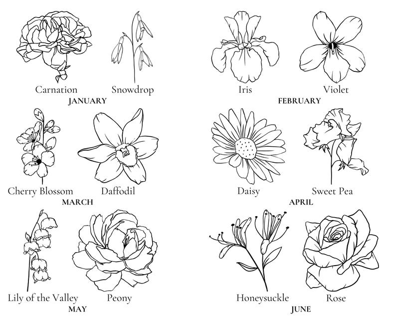 Custom Birth Flower Tattoo Design – Personalized Floral Art (Digital PDF) image 4