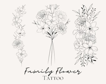 Custom Family Birth Month Flower Bouquet: Unique Floral Design (Digital File)
