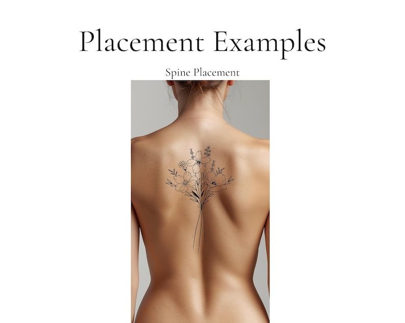 Custom Birth Flower Tattoo Design – Personalized Floral Art (Digital PDF) image 9