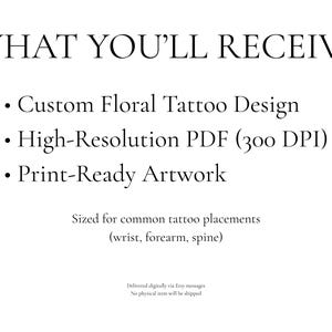 Custom Birth Flower Tattoo Design – Personalized Floral Art (Digital PDF) image 6