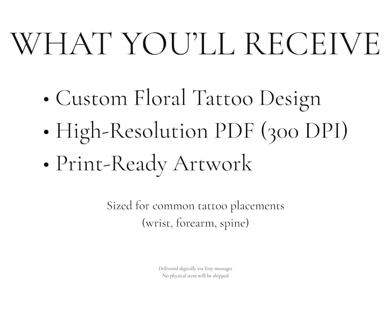 Custom Birth Flower Tattoo Design – Personalized Floral Art (Digital PDF) image 6