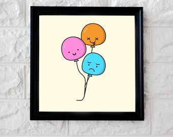 Emotional Moody Balloons Digital Art Print