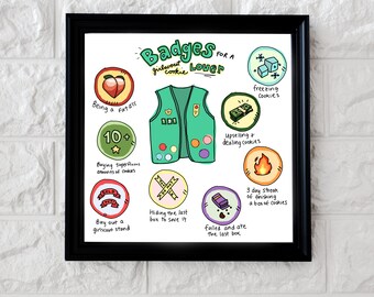 Girl Scouts Badges Cookes Digital Print