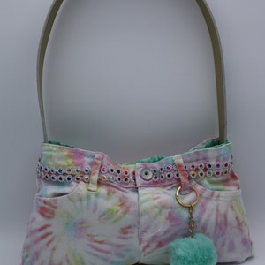 Bolso de hombro para niñas con efecto tie dye