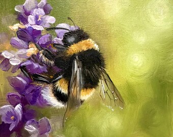Buff-tailed Bumblebee Greeting Card: British Wildlife Art, Eco-Friendly