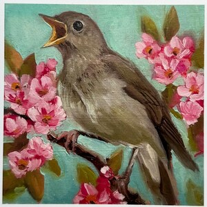 Carte de voeux - « Nightingale » de Nicola King - collection British Birds - matériaux écologiques - carte d'art nature fantaisiste - carte vierge
